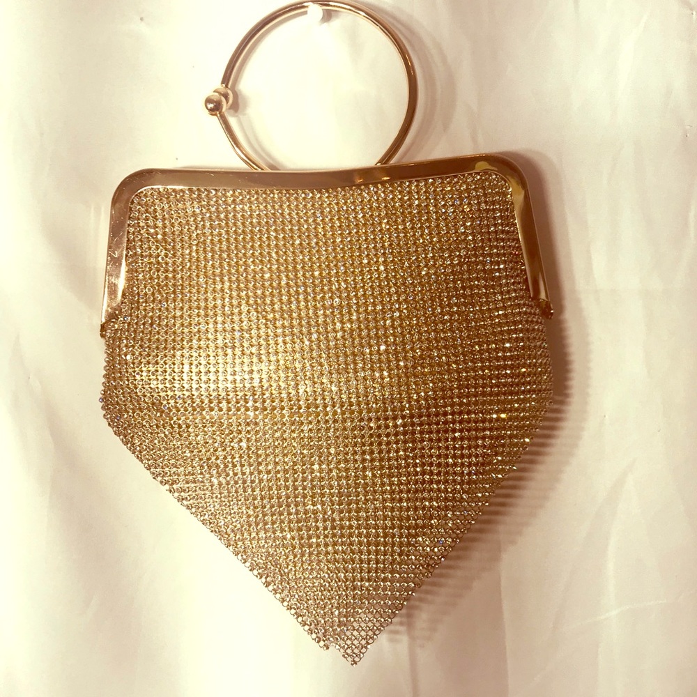 Gold shimmer evening back